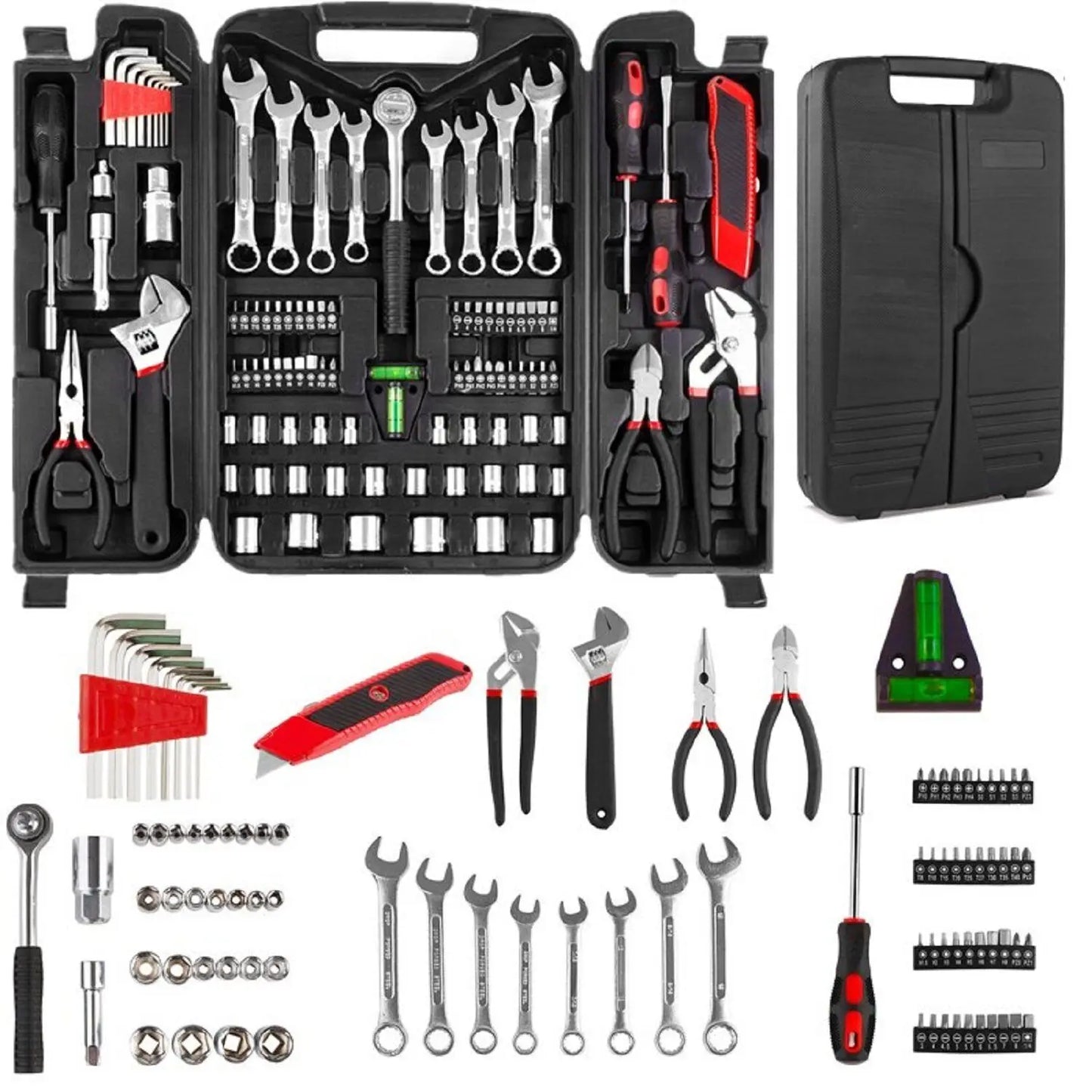 95PCS Mechanics Tool Set, General Purpose Mixed Sockets and Wrenches