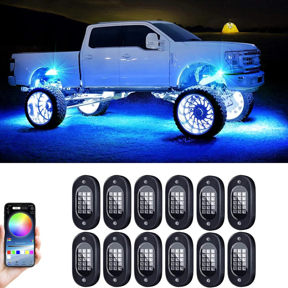 Rock Lights Multicolor Underglow for Trucks 4/6/8/10/12 pods