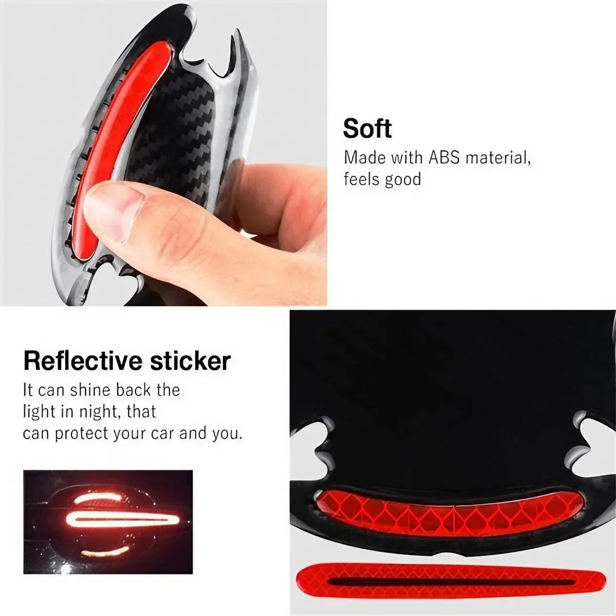 4/8PCS Universal Carbon Fiber Car Door Handle Scratch Protector