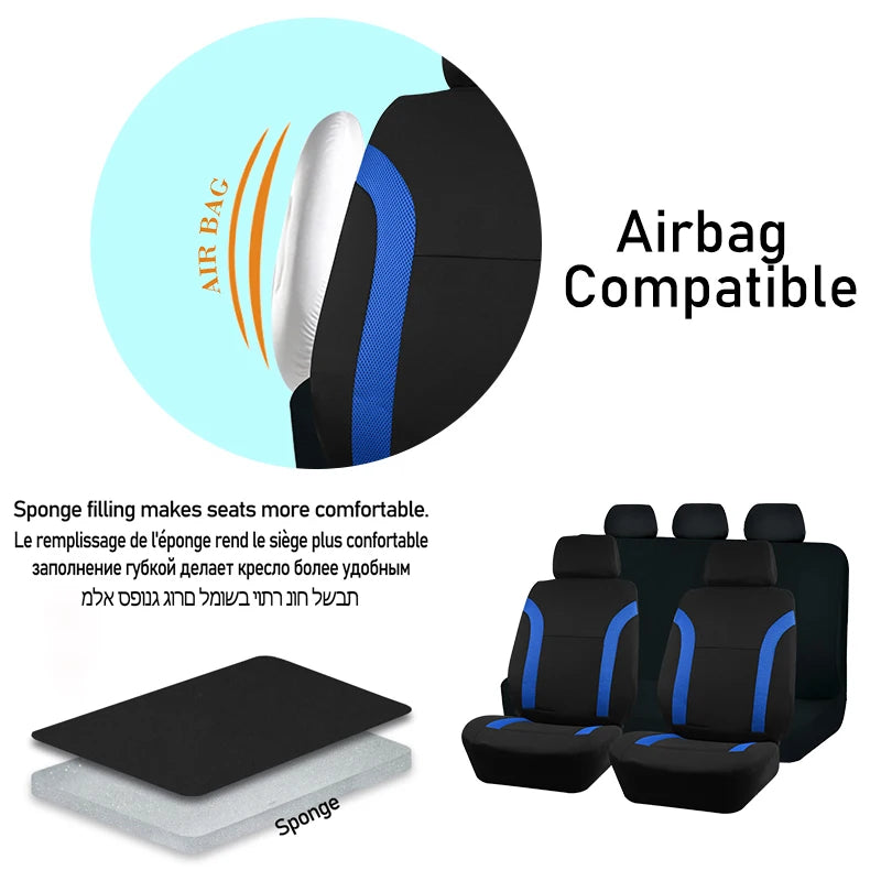 Universal Size Car Seat Covers Air Mesh Fabric Splicing