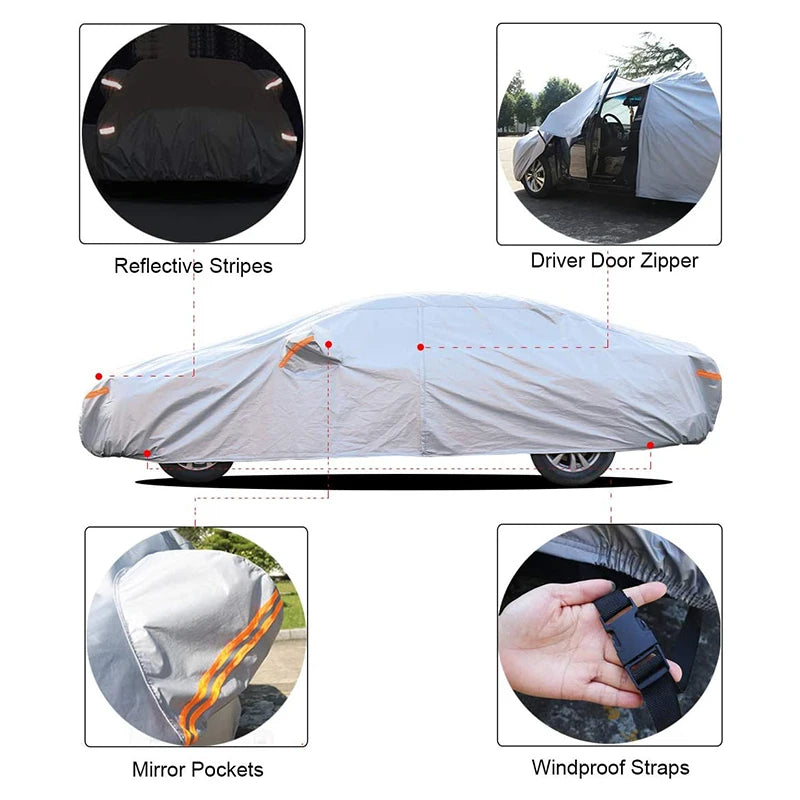 Kayme Multi-Layer Full Car Cover Waterproof All Weather