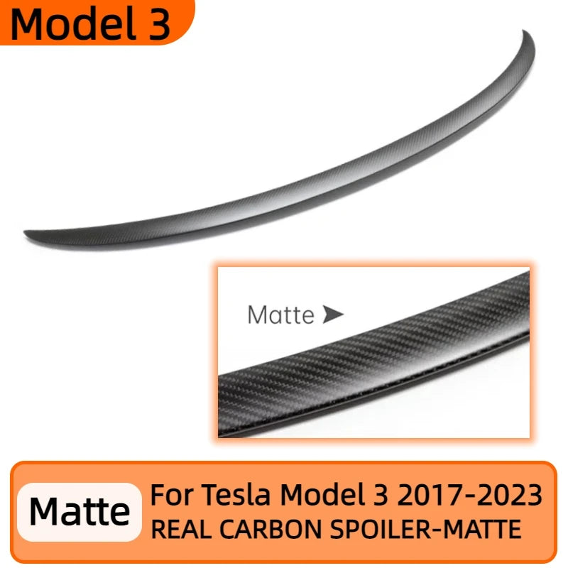 Real Carbon Fiber 2023 For Tesla Mode 3 Model Y Trunk Wing Spoiler