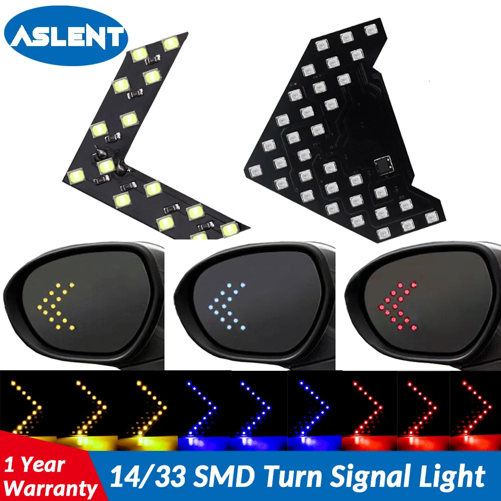 ASLENT 2pcs 14/33 SMD LED Arrow Panel For Car