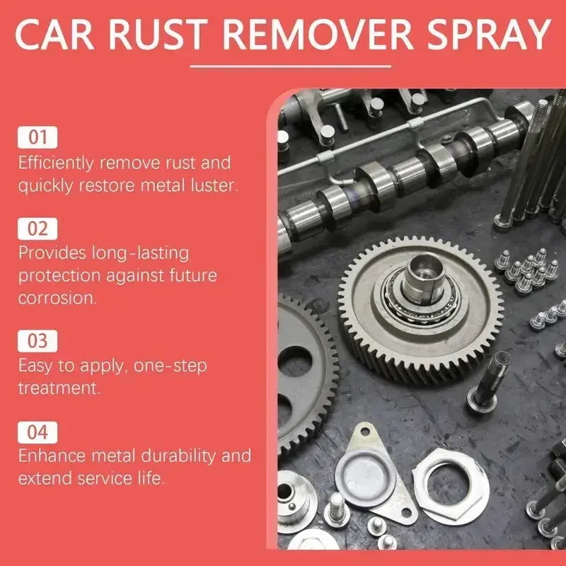 Car Rust Remover Spray Metal Surface Chrome Cleaner