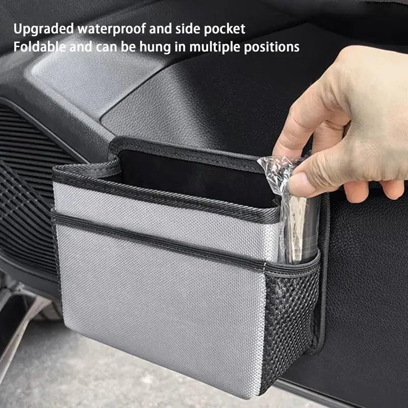 Car Trash Can Foldable Car Seat Back Organizer