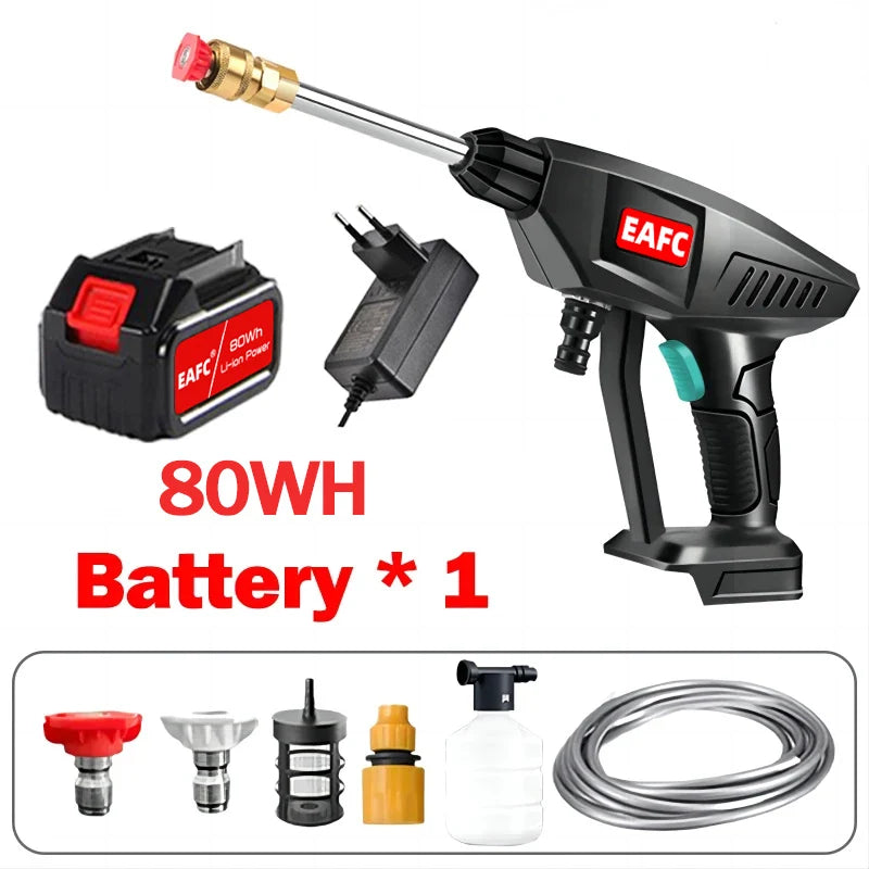 60Bar 21V Cordless High Pressure Car Wash Washer Gun