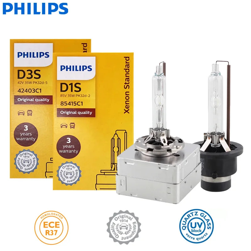 Philips HID D1S D2S D2R D3S D4S D5S 35W Xenon Standard 4200K Auto Original Headlight