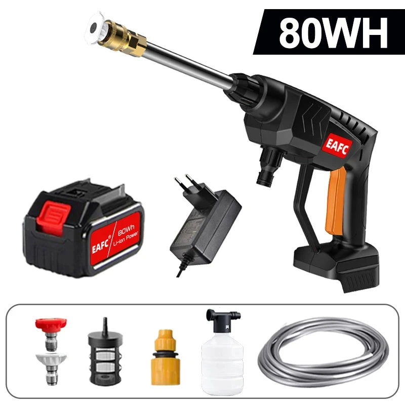 60Bar 21V Cordless High Pressure Car Wash Washer Gun