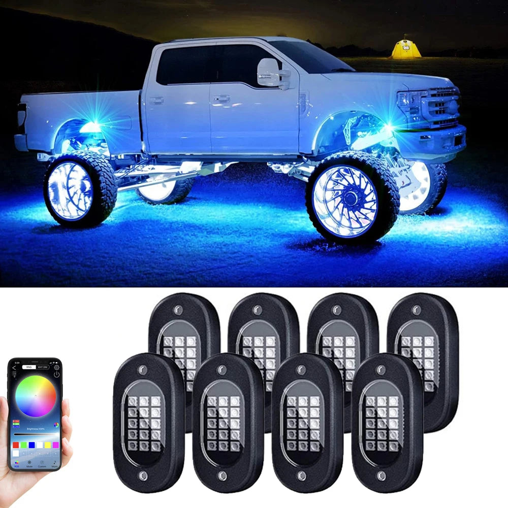 Rock Lights Multicolor Underglow for Trucks 4/6/8/10/12 pods