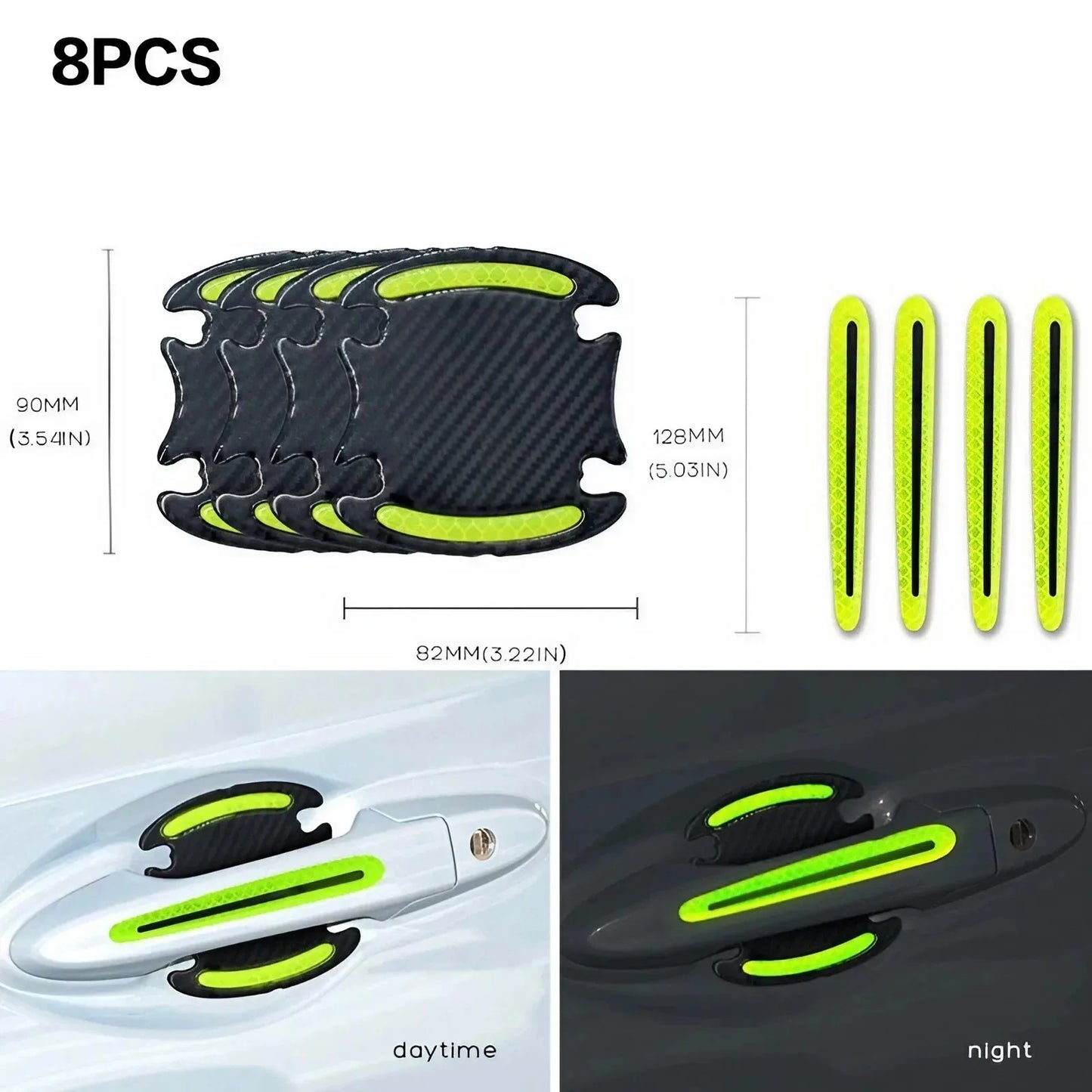 4/8PCS Universal Carbon Fiber Car Door Handle Scratch Protector