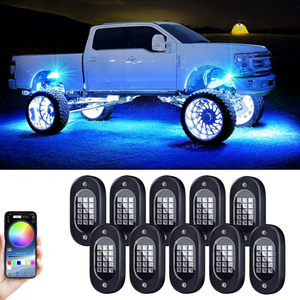 Rock Lights Multicolor Underglow for Trucks 4/6/8/10/12 pods