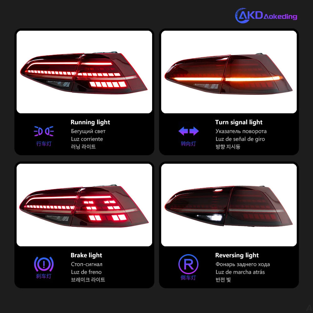 AKD Car Styling Tail Lamp for VW Golf 7 LED Tail Light