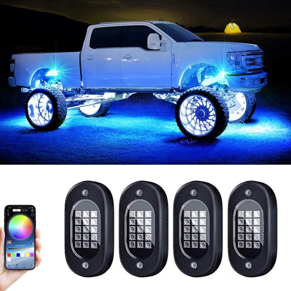 Rock Lights Multicolor Underglow for Trucks 4/6/8/10/12 pods