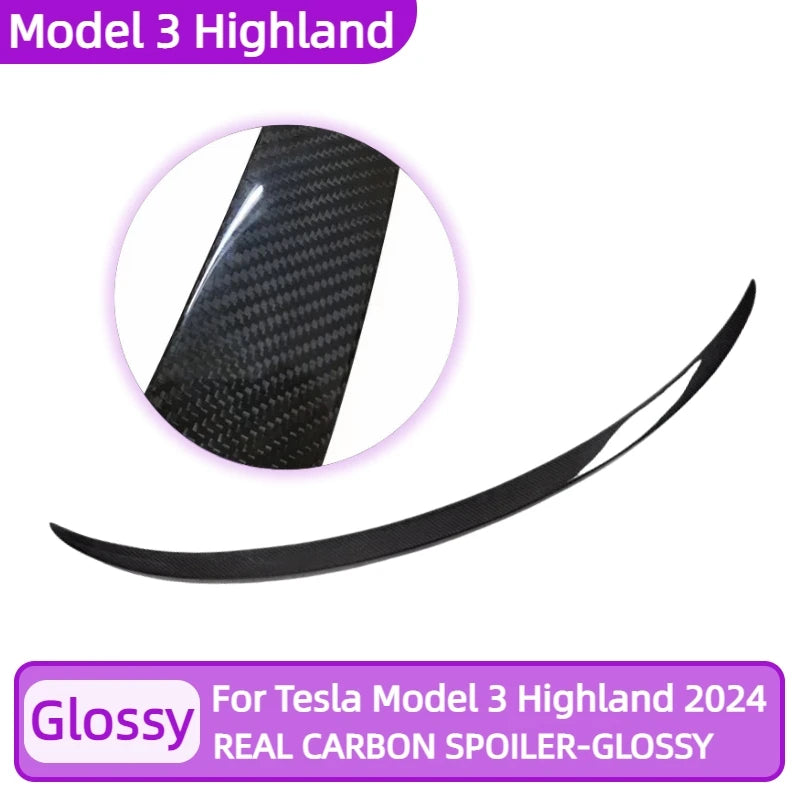 Real Carbon Fiber 2023 For Tesla Mode 3 Model Y Trunk Wing Spoiler