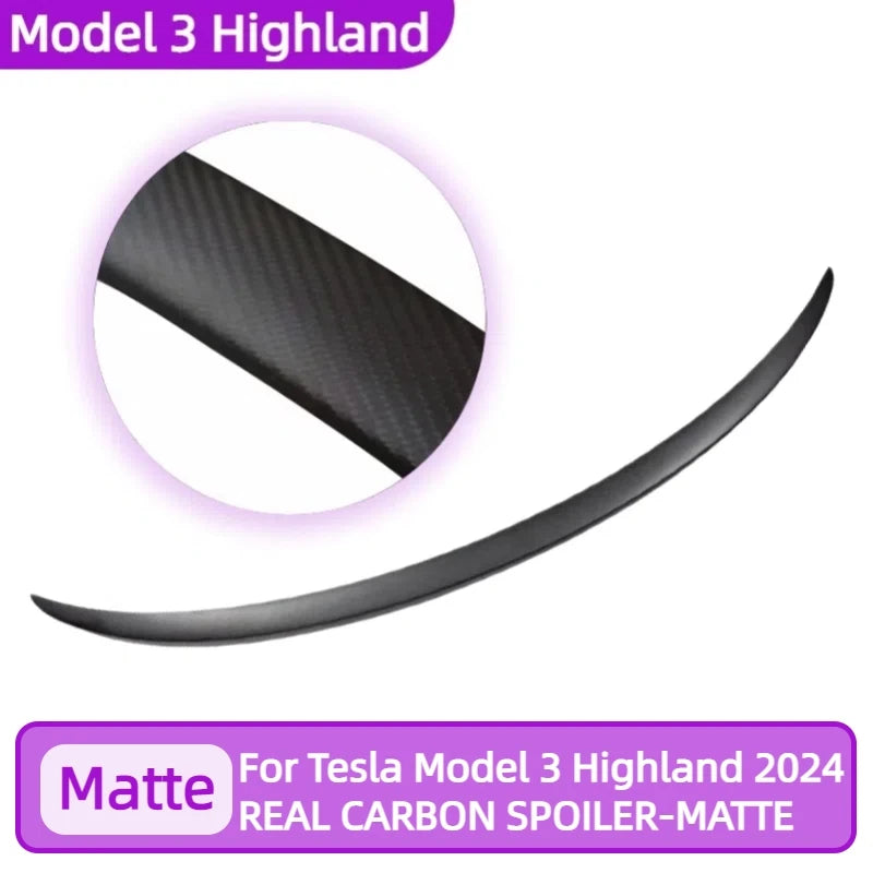 Real Carbon Fiber 2023 For Tesla Mode 3 Model Y Trunk Wing Spoiler