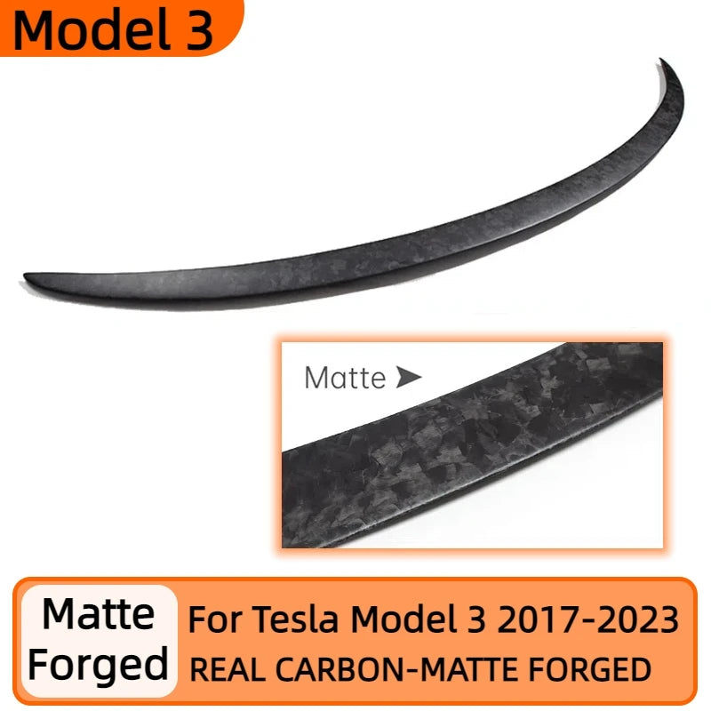 Real Carbon Fiber 2023 For Tesla Mode 3 Model Y Trunk Wing Spoiler