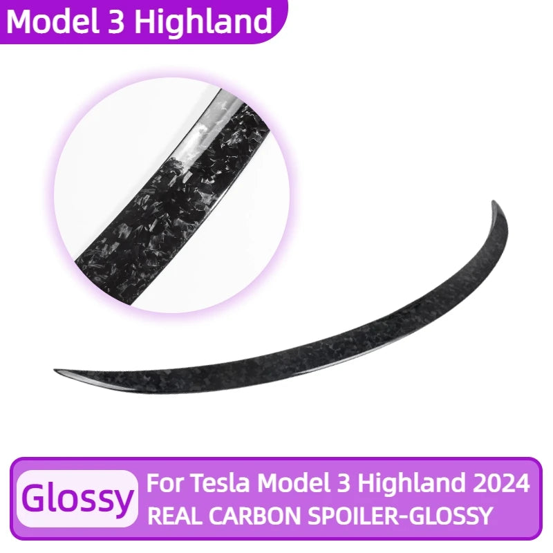 Real Carbon Fiber 2023 For Tesla Mode 3 Model Y Trunk Wing Spoiler